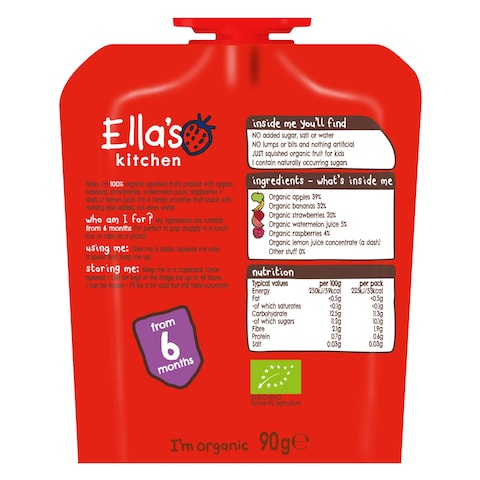 Ellas Kitchen The Red One Squished Smoothie Fruit Food Puree 90G