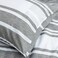 Luna Home King Size 6 Pieces, Gray Stripe Design Bedding Set