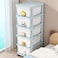 COZY NEST Multi-Drawer Plasti Clothes,toy Storage Organizer Rolling Cabinet With Cartoon shape,Wheels For Kitchen Container Box,Bath,Living Room,Office,Wheels (Blue 5-Drawer, 40D x 34W x 97H)