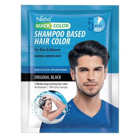 Nisha Quick Color Hair Color Shampoo 20ml Original Black