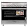GLEMGAS Freestanding Gas Cooker 90X60 with 5-Burner, Cast Iron Grids, Full-Safety, Maxi Gas Oven123L with FAN, Storage Compartment, Catalytic Cleaning, SB9612RI-FSCD