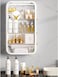 WS 4-Tier Bathroom Wall Shelf, Adhesive Shower Shelves, Wall Mounted Cosmetics Storage Rack, Bathroom Organiser For Essential Oil Makeup, Over Toilet Utility Cabinet For Living Room, Kitchen