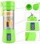 Generic Portable USB Juicer Blender Cup, Six Blades In 3D, Rechargeable, 380ml - Green