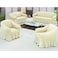 Fabienne 4-Piece Turkish Stretchable Sofa Cover Seven Seater Cream Free Size