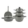 Farah Ceramic Cookware Set Grey 9 PCS