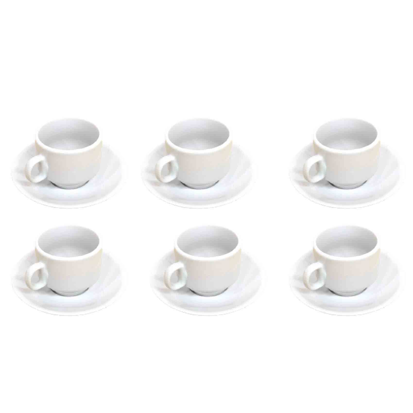طقم فناجين قهوة 12 قطعة لون أبيض