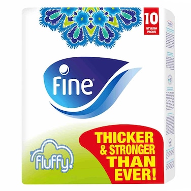 Fine Facial Tissue Fluffy 10 Packs X 300 Sheets