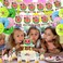 Cocomelon Birthday Party Supplies for Kids, Cocomelon Party Decorations Includes Happy Birthday Banner, Balloon, Cupcake Toppers, Large Cake Topper, Swirl Plastic, Coil, Glue (44 pcs)