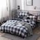 GOLDEN HOME  6-Piece Queen Size Duvet Cover Set, 1 Duvet Cover + 1 Fitted Sheet + 4 Pillow Cases, Microfibre, Muesli