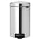 Brabantia NewIcon Pedal Bin Metal Inner Bucket Brilliant Steel 12L