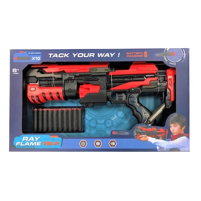 Feng Jia Battery Operated Ray Flame VIII-R Machine Gun with 10 Soft Darts