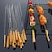 Roasting Sticks,  Stainless Steel Forks, Perfect for Sausages, Wooden Handle Barbecue Fire Pit Camping Accessories, Hot Dog Campfire Camping Stove BBQ Tools - 10 Pcs