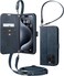 Spigen Wallet S Pro designed for iPhone 15 Pro case cover Premium Leather with Wrist Strap/Body Strap - Navy