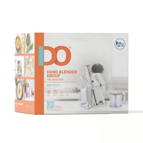 IDO Group Hand Blender 800 Watt - White - HBLG800