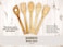 Best Quality Bamboo Cooking, Serving Wooden Spoon - 5 Piece Set (Each 30 cm Long) (Brown, Wooden)