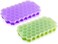 Generic Silicone Ice Cube Trays Easy-Release And Flexible Ice Trays With Spill-Resistant Removable Lid Bpa Free, Stackable Durable And Dishwasher Safe 2 Pack Green &amp; Purple