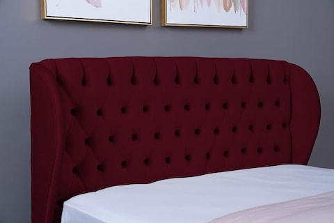 PAN Home Home Furnishings Pluto Headboard Velvet Maroon L-200: H-125cm 200x125 Maroon