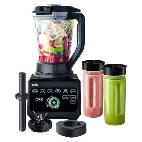 براون رامبو تراي فورس خلاط كهربائي مع أكواب سموثي 2 غو Jb 9042 Bk 1600 واط - أسود