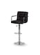 Sulsha Furniture Modern Height Adjustable Chair, Bar Chair, Bar Stool Set Leather Padded Stool Black/Silver