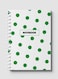 Lowha Spiral Notebook With 60 Sheets And Hard Paper Covers With Abstract Green Colored Dots Design, For Jotting Notes And Reminders, For Work, University, School