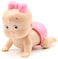 Generic Wind Up Clockwork Baby Dolls Toy Shaking Head And Crawling - Pink