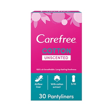 Carefree Cotton Feel Normal Aloe Pantyliners 30 Pieces