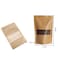 Food Pouches 12pcs Size 20x12x4cm, Kraft Stand Up Food Bags, Zip Lock Reusable Packing Pouches with Transparent Window and Tear Notch Thicken Heat Sealable, or Storing, Cookie and Snack, Paper pouch