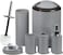 Bathroom Accessories Set,6-Piece Bathroom Gift Set,Toothbrush Holder,Toothbrush Cup,Soap Dispenser,Soap Dish,Toilet Brush Holder,Trash Can,Tumbler Bathroom Accessory Set Complete, Grey Ringed.