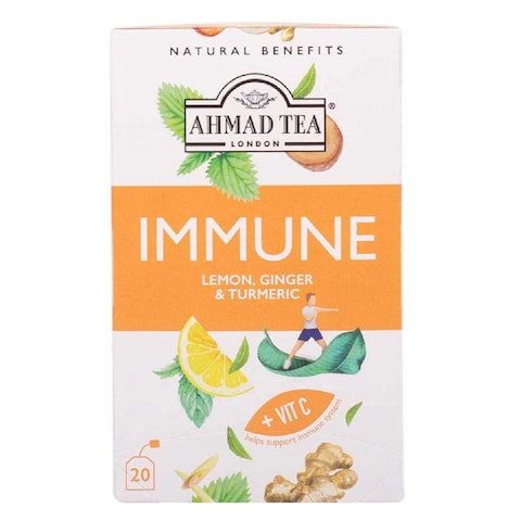 Ahmad London Immune Lemon Ginger And Turmeric With Vitamin C Tea Bag 1.5g x 20 Pieces
