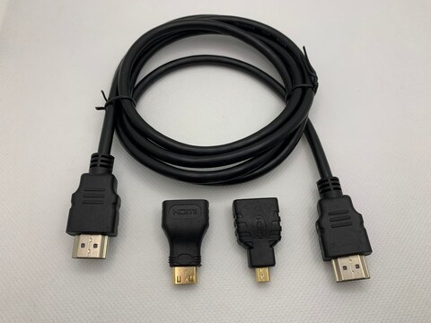 APKR Hdmi 3 In 1 Cable 1.5M (Hdmi Male To Male,Mini Hdmi Male To Hdmi Male, Micro Hdmi Male To Hdmi Male, Micro Hdmi Male To Mini Hdmi Male) Black