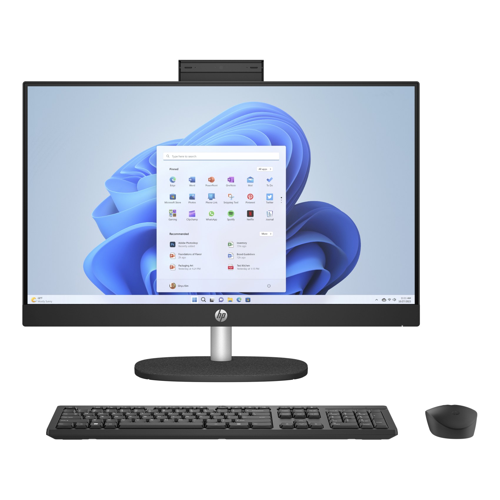 HP 24-CR0017NE All-In-One Desktop With 23.8-Inch Display Core i3-1315 Processor 4GB RAM 256GB SSD Intel UHD Graphics Jet Black