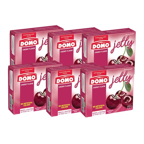 Domo Cherry Flavoured Jelly 85g x6