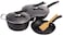 Cookware Set 3 Pieces | Non-stick Pots And Pans Cooking Sets | Handle Frying Pan Wok Pot Soup Pot | Maifan Stone Pot Set Three Pieces | Kitchen Cookware Set (Black)