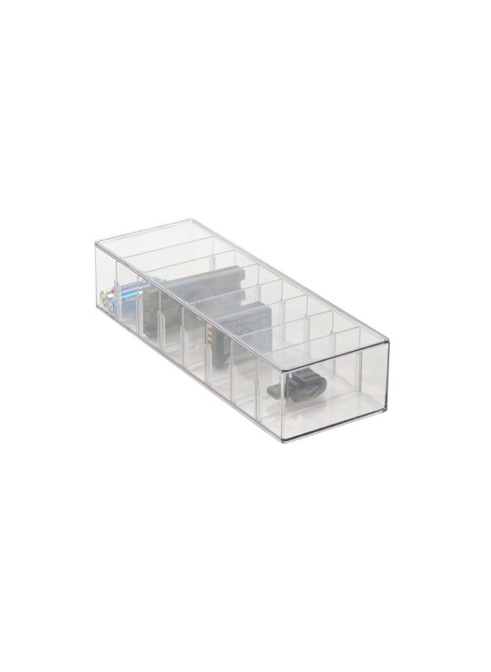 Homesmiths Storage Bin with Divider &amp; Lid 26.6 x 9 x 58 cm