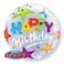 Qualatex Happy Birthday Brilliant Stars Bubble Balloon- 22-Inch Size