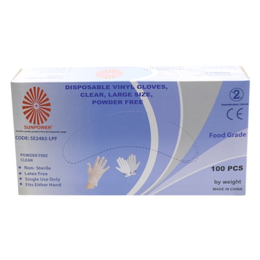 Disposable Vinyl Gloves Clear Large