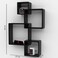 Wooden Twist Rafuf Intersecting Floating Wall Shelves with 4 Shelves Black