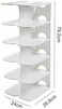 Assembly 6 Layers Stackable Shoe Rack Stand, Adjustable Shoe Shelf for Entryway, Hallway, Closet(White)