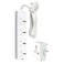 Suntech 4-Way Extention Socket With Adaptor White 2m