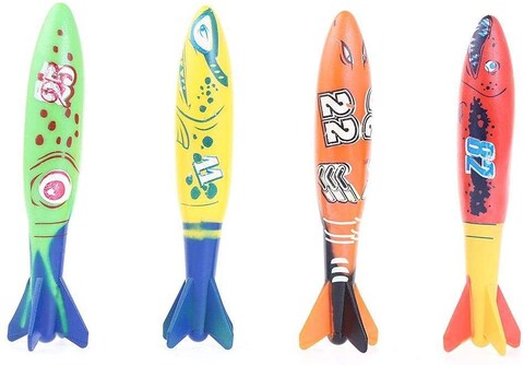 Generic 4Pcs Swimming Pool Dive Torpedo Rocket Underwater Toys Bathtub Party Game Outdoor Sports