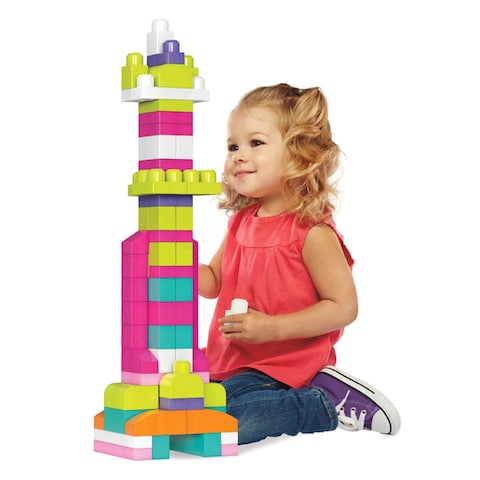 Fisher-Price Mega Bloks First Builders Big Building Block Bag Set 60 Pieces 1+ Years Pink