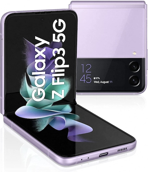 Samsung Galaxy Z Flip3 5G, Single SIM, 8GB RAM, 256GB, Lavender -  International Version 1 Year Warranty