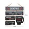 Welocme To The Coffee House Wooden Signboard Wall Hanging Black Color