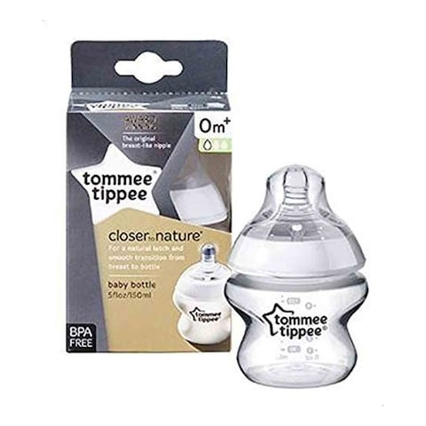 Buy Tommee Tippee Closer To Nature Feeding Bottle TT42240070 Clear 150ml in UAE