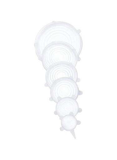 Generic - 6-Piece Silicone Stretch Lids Set White