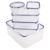 Mondex Clip And Lock Plastic Food Saver Set Clear/Blue 7 PCS