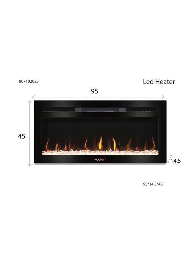 Koolen LED Fireplace Heater With Bluetooth And Speaker 2000W, 807102035, Black
