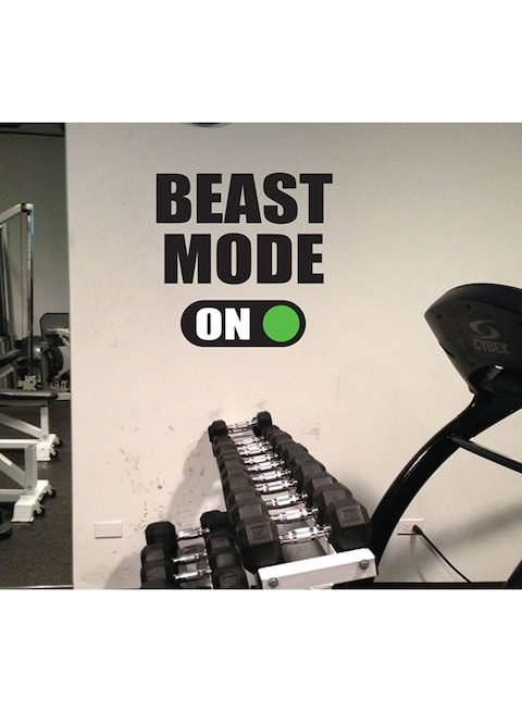 Spoil Your Wall Beast Mode On Motivational Gym Wall Sticker Black 40x40cm