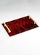 Lowha Decorative Acrylic Serving Tray With Gold Metal Handles And Scribble Design 20x30 cm