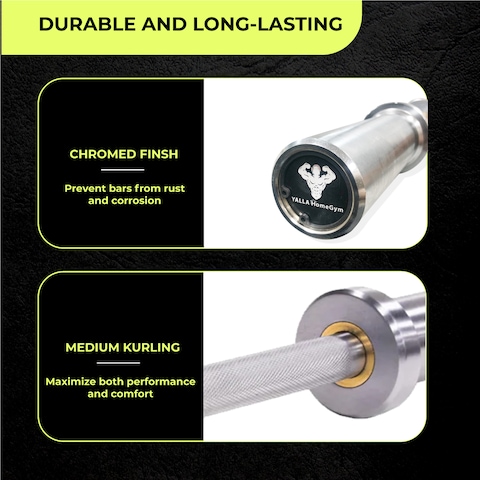 YALLA HomeGym Pair of 20&quot; Olympic Dumbbell Handles Commercial Grade Loadable Dumbbell Bars for 2-inch Olympic Weight Plates